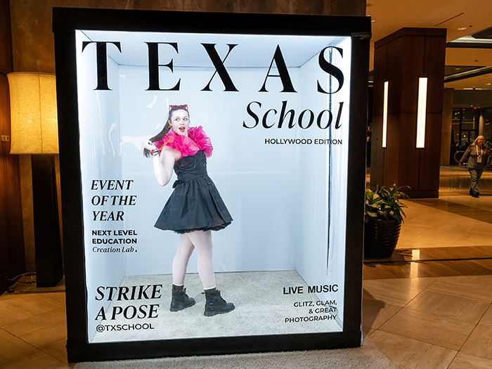 A finished Curator magazine-cover print, with a guest photographed at an event as the cover star.